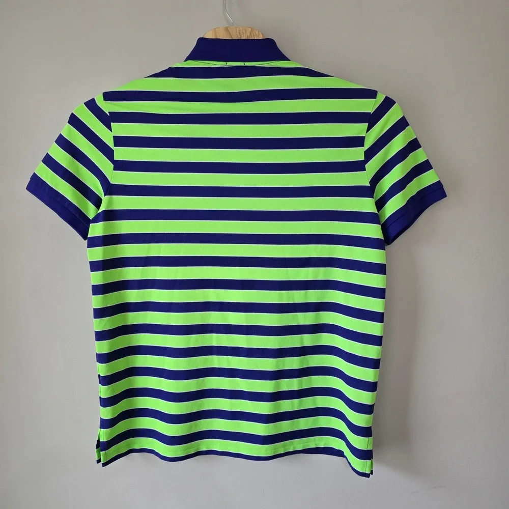Polo Golf Ralph Lauren Mens XL Pro Fit Performance Striped Polo Shirt Green Blue